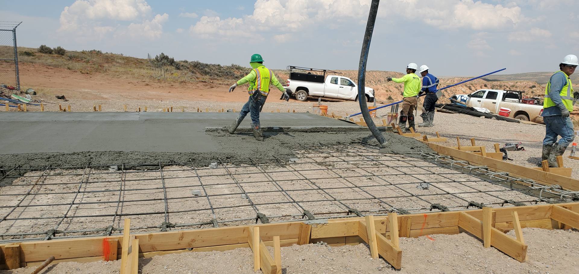 Concrete pour Wyoming landscape