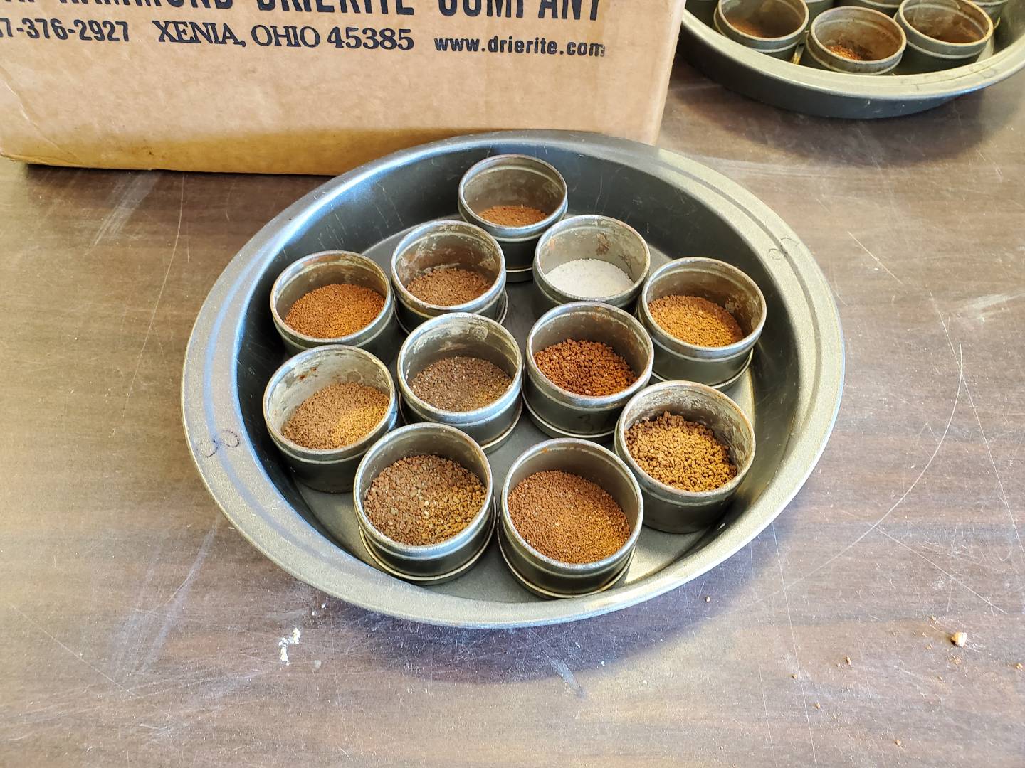 Moisture tin soil samples